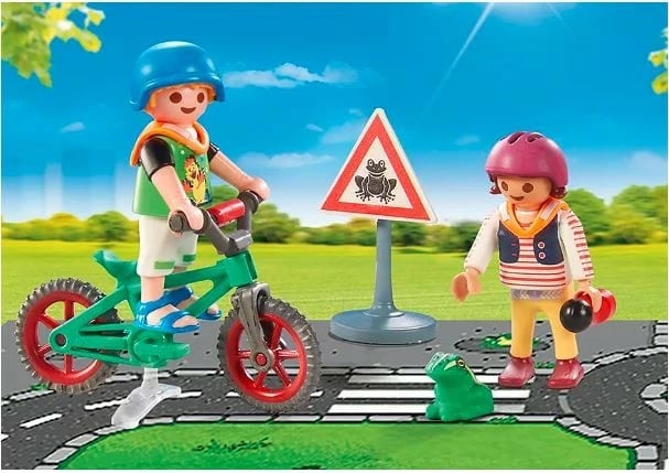 Set figurina Playmobil City Life 71332, kurs biçikletash, 34 pjesë
