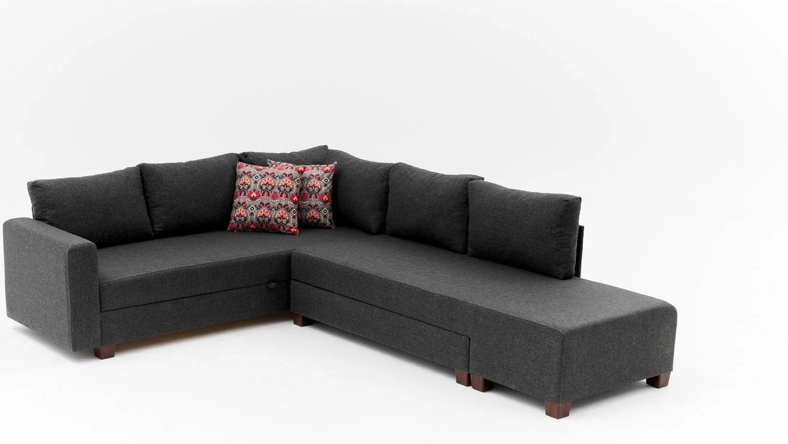 Kënd-sofë krevate Atelier del Sofa, këndi i djathtë, ngjyrë antracit