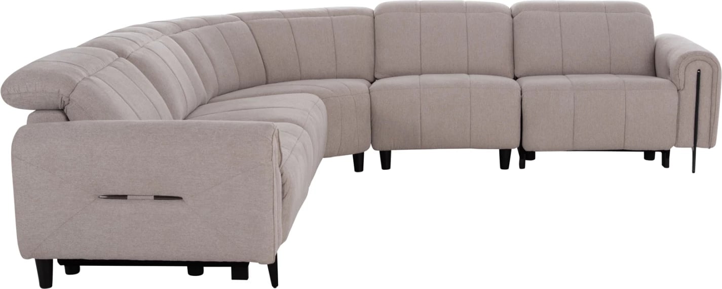 Këndore e madhe me 5 pjesë, 2 ulëse me recliner elektrik, ngjyrë bezhë, ORACLE FH3290.02, 293x293x98cm