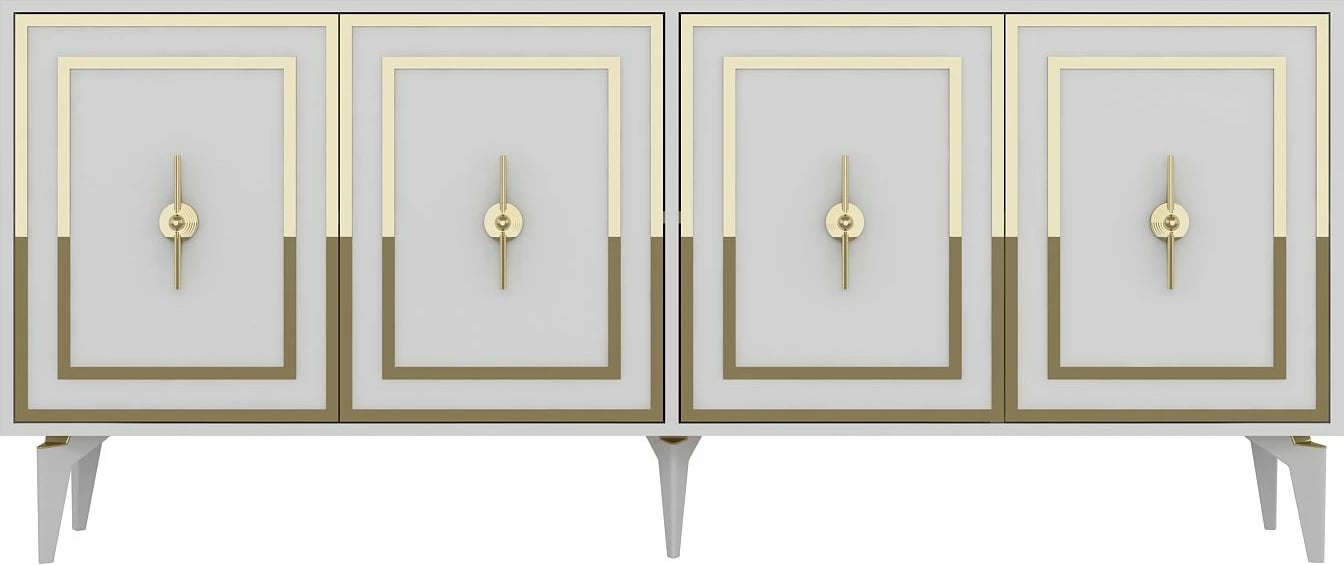 Konsolë Skye Decor, e bardhë, e artë, Samba