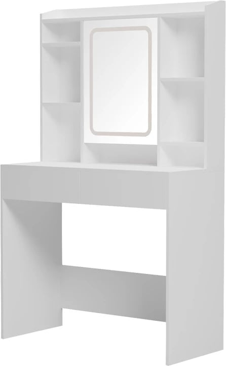 Tavolinë grimimi Efilia me LED, ngjyrë e bardhë, 90x40x145cm