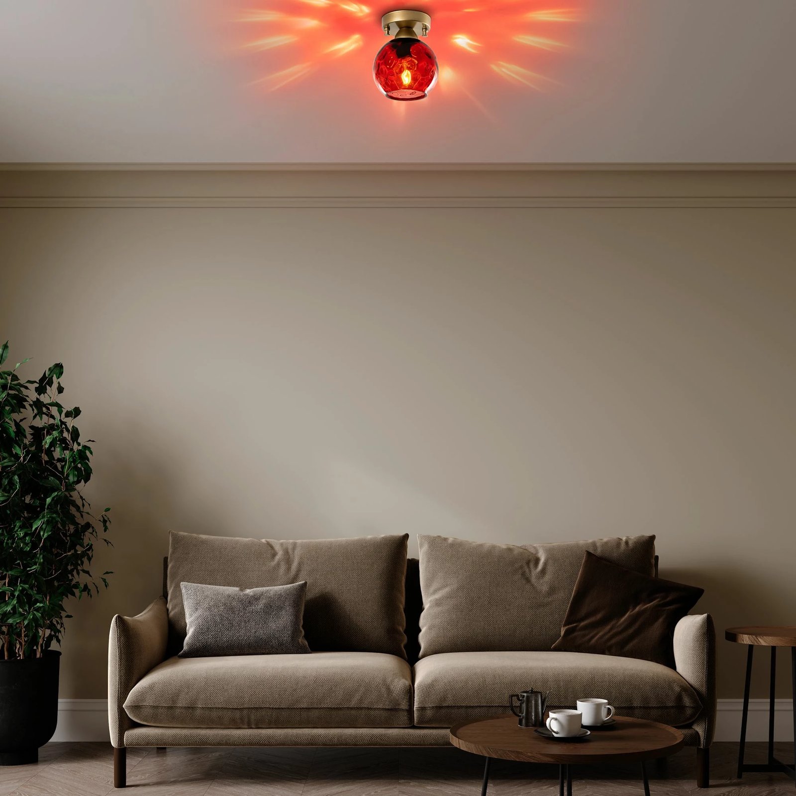 Llambë tavani Opviq, Benek - 15 - 14381, e kuqe dhe e zezë