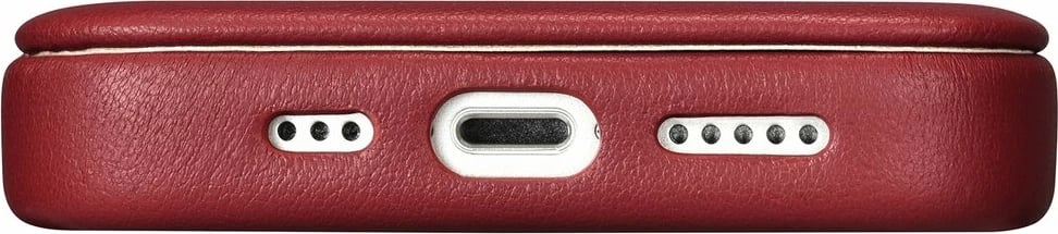 Mbështjellës lëkure iCarer CE Premium Folio për iPhone 14 Plus, MagSafe, Kuq