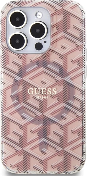 Mbështjellës Guess IML GCube MagSafe për iPhone 15 Pro, Rozë Mbështjellës Guess IML GCube MagSafe për iPhone 15 Pro, Rozë