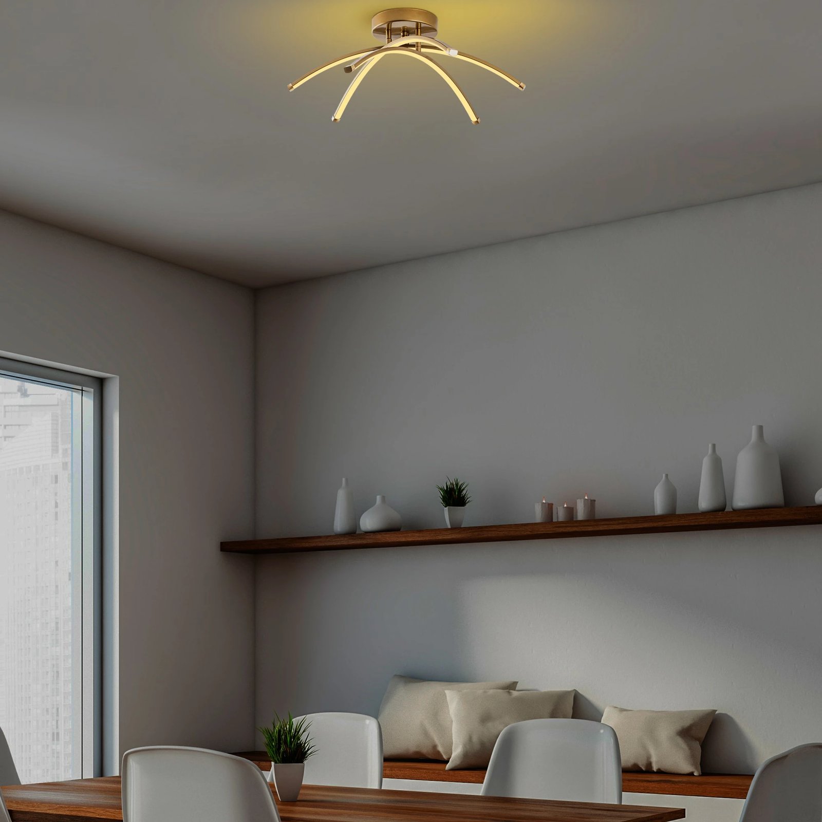 Llambë tavani Opviq, Ledbanana, ngjyrë ari, 57x20x57cm