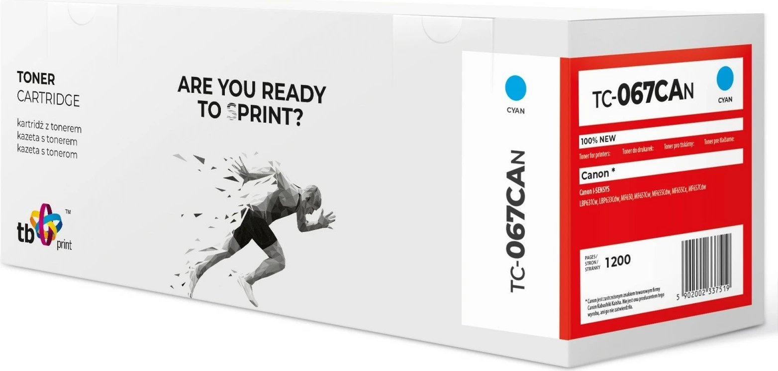 Toner, TB Print, TC-067CAN (CRG067), për Canon i-SENSYS LBP631Cw/LBP633Cdw dhe seri MF650, 1200 faqe 5% mbulim, me çip, cyan, 1 copë