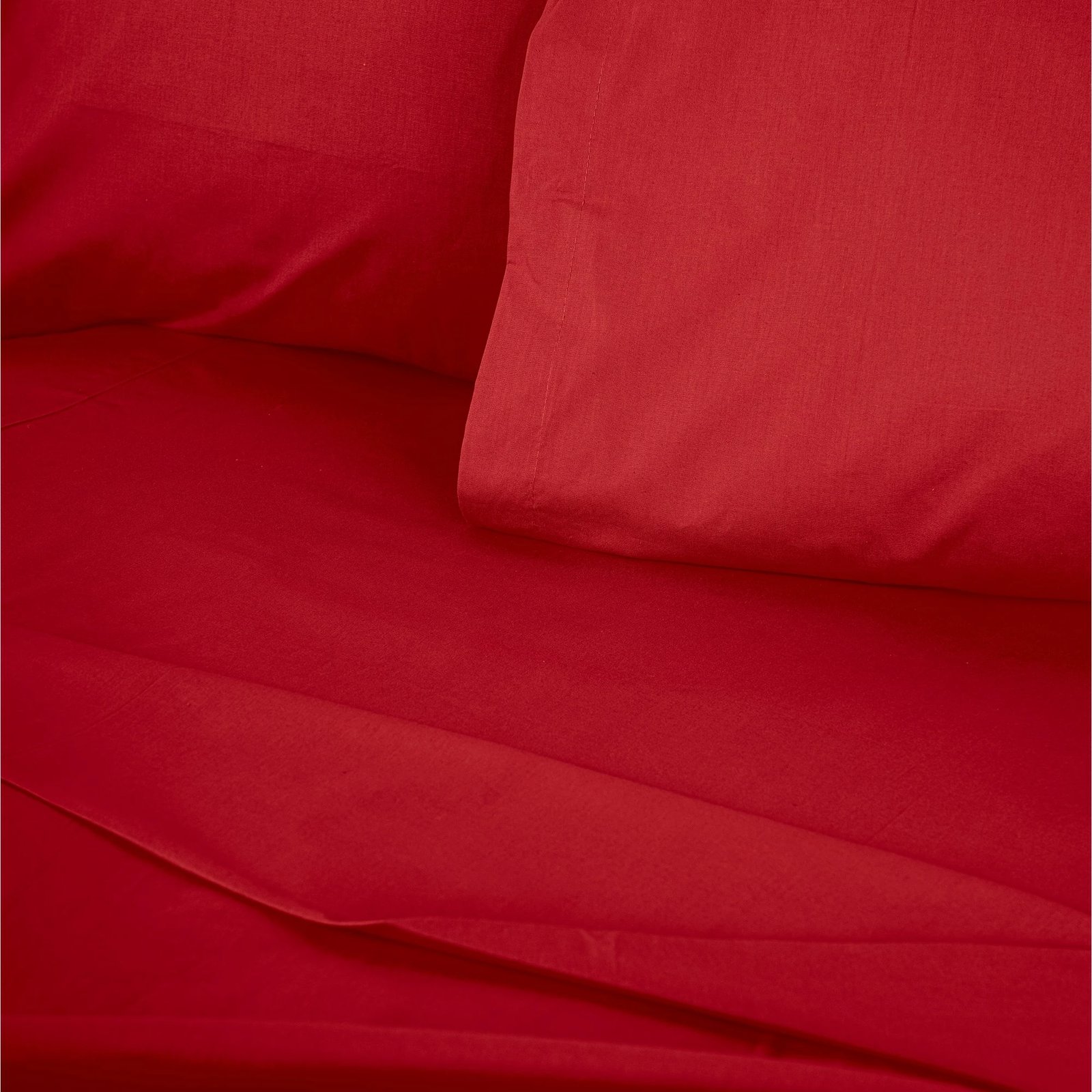 Çarçaf i kuq fitted ranforce dopio, L'essentiel, 140x190+30cm