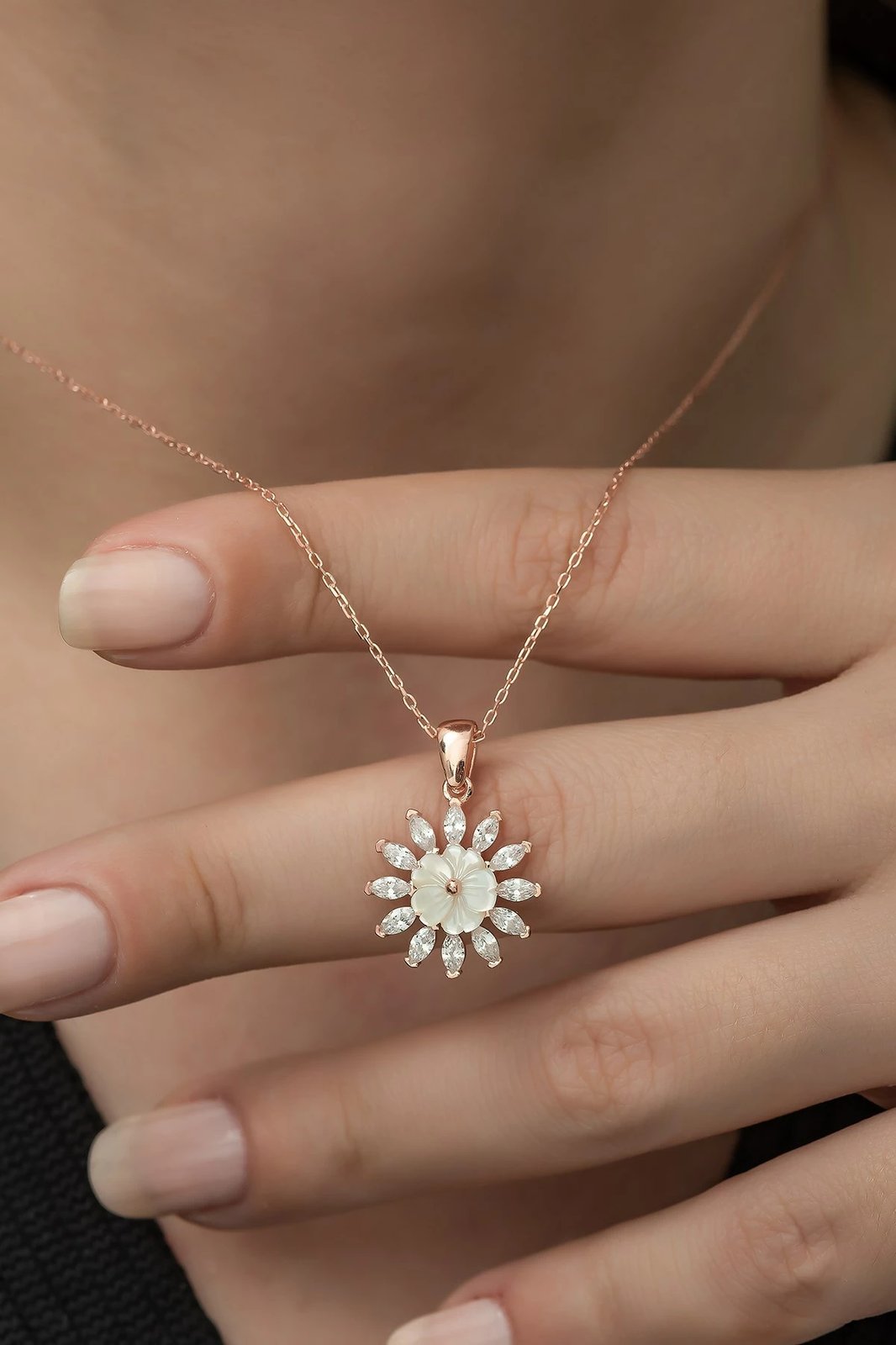 Qafore argjendi Jumeon, ngjyrë rozë ari dhe e bardhë, TRDYL981