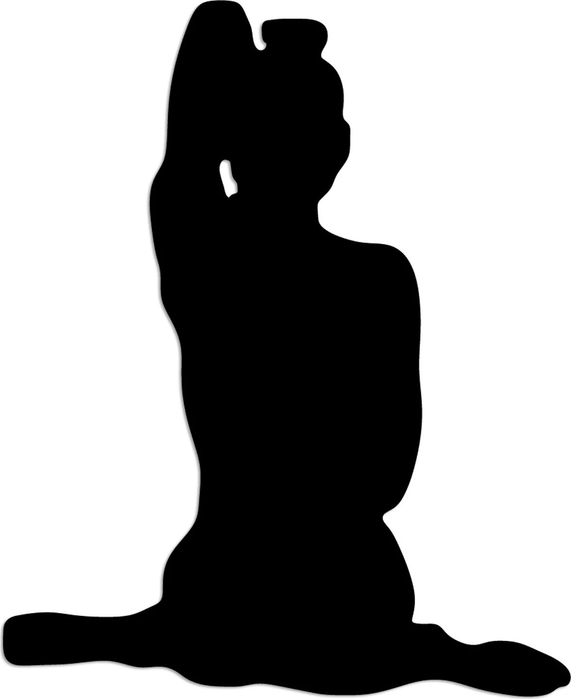 Aksesor dekorativ metalik për mur, Yoga 9, ngjyrë e zezë, 45x55cm