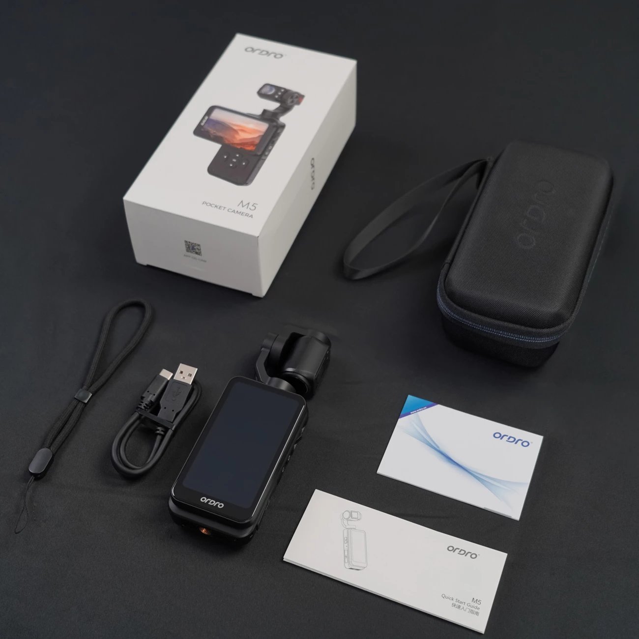 Kamerë xhepi Ordro Pocket M5 me gimbal 3-aksial, 5K, e zezë