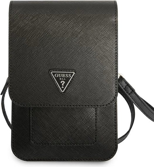 Çantë smartphone Guess Saffiano Triangle, e zezë