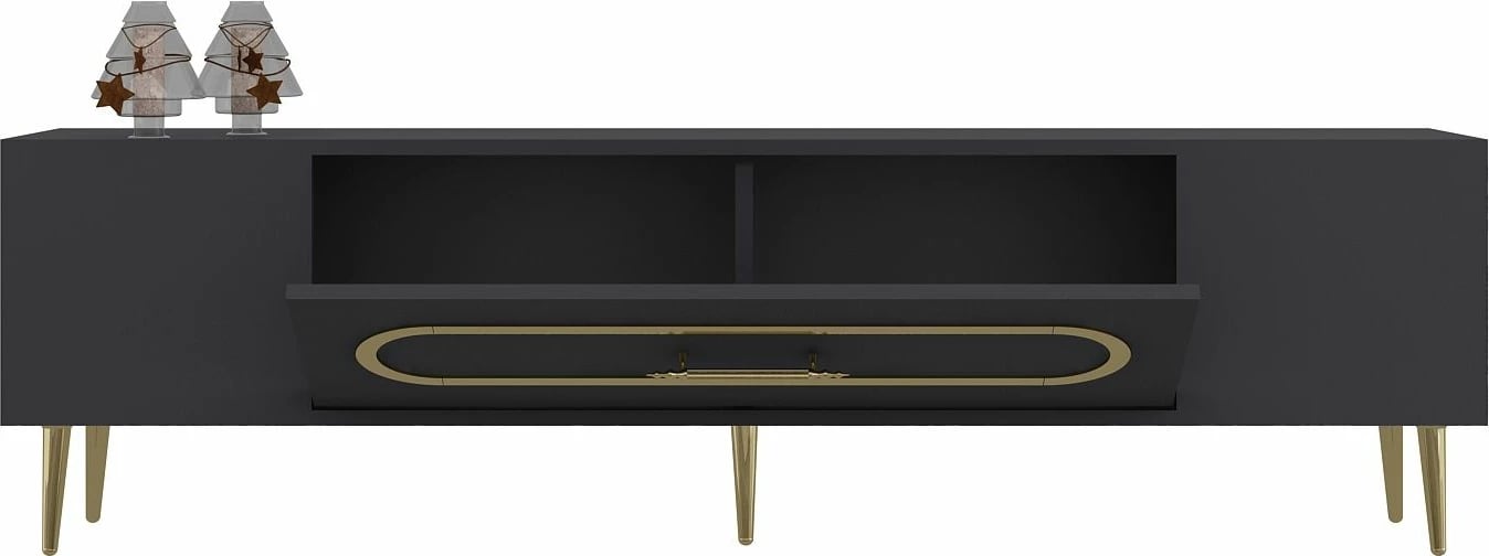 Komodë TV Skye Decor, anthracite, gold, Dekop3