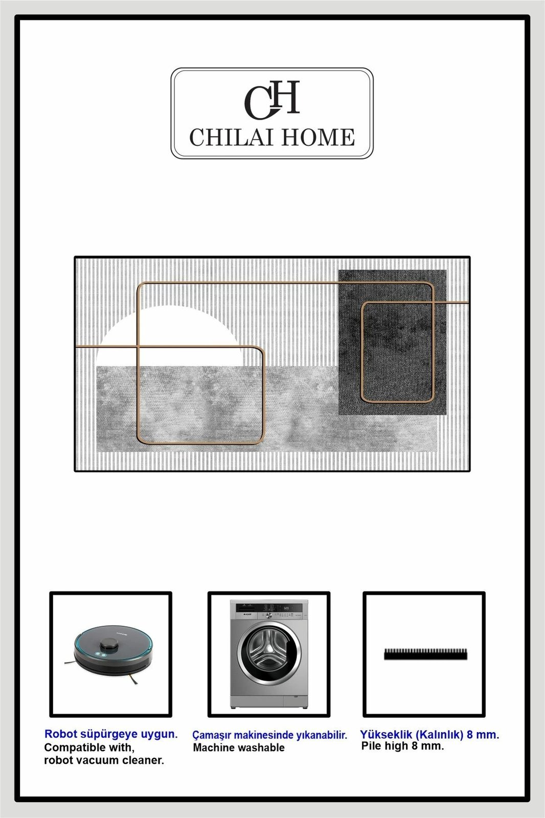 Set tapetash për banjo (2 copë), Mijölnir, Grasva, ngjyrë gri