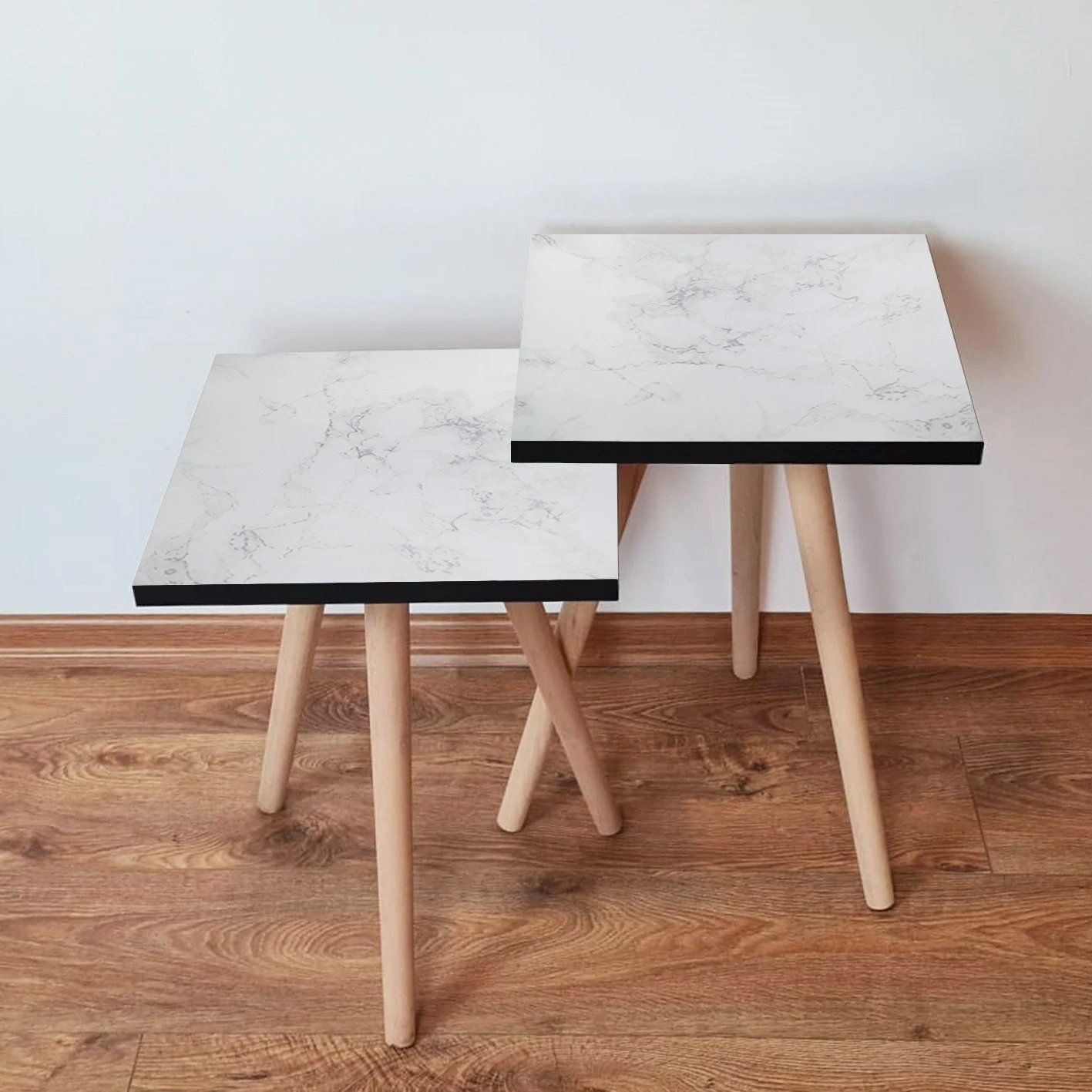 Set tavolina të vendosshme (2 copë), Skye Decor, 2Shp341, e bardhë