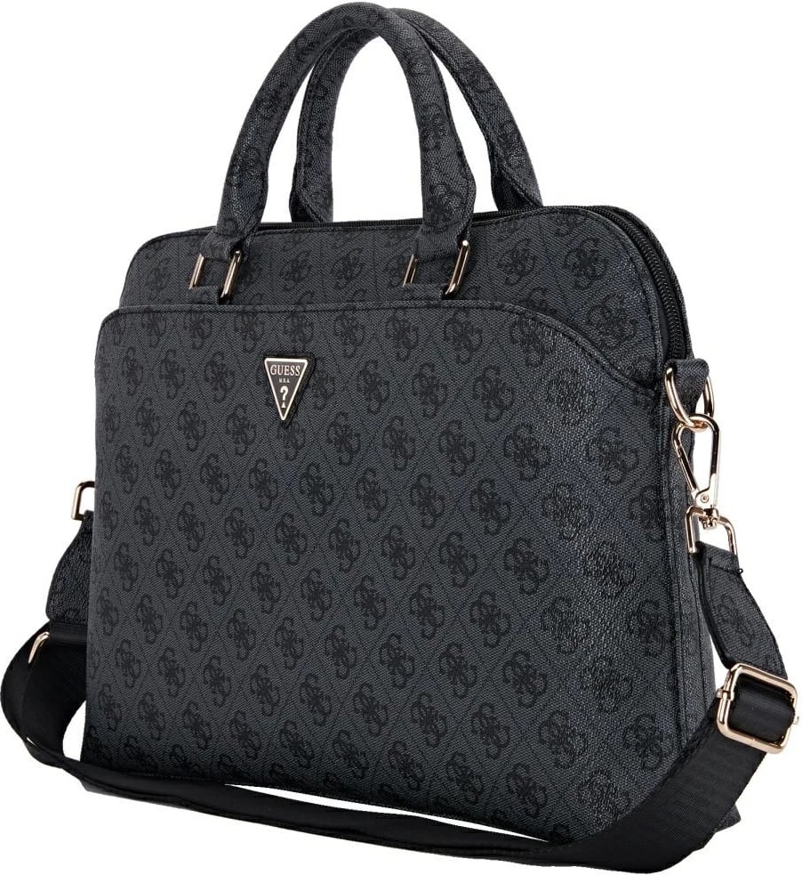 Çantë laptopi Guess 4G Zipper Pocket Triangle Logo, 15", e zezë