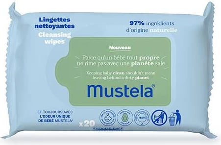 Peceta të lagura për bebe Mustela 20 copë