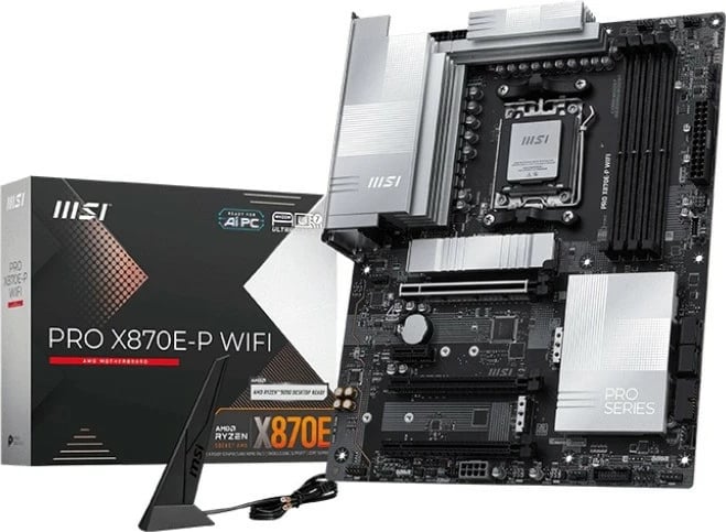 Pllakë amë MSI PRO X870E-P WIFI, Socket AM5, ATX, DDR5, Wi-Fi 7, Argjendtë