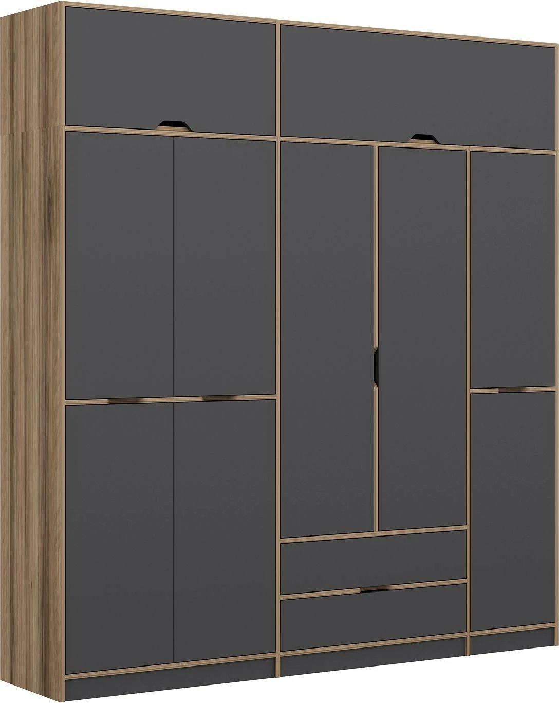 Dollap rrobash Skye Decor, Elina, anthracite-dore, 232x253x52cm