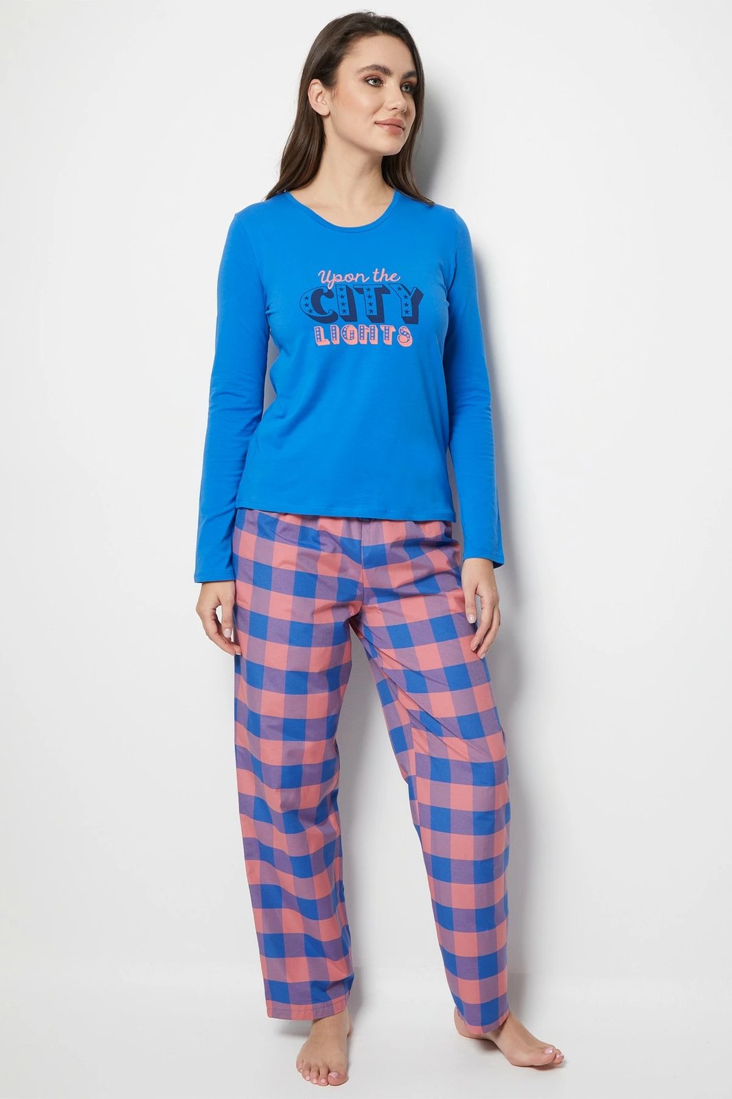 Set pizhamash për gra, ngjyrë kaltër, Jumeon, 002-000263