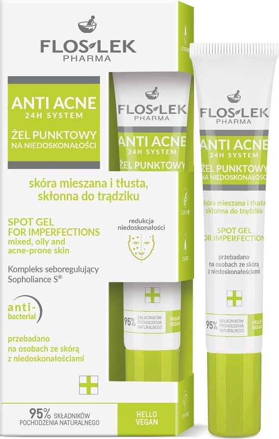 Xhel për puçrra Floslek Anti Acne 24h System Spot Gel 20ml