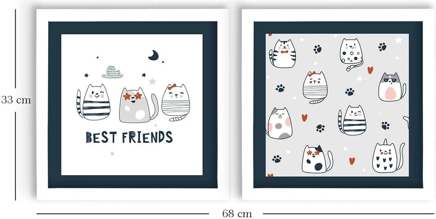 Pikturë dekorative me kornizë MDF (2 copë), Wallity, 2P3333BCT-012