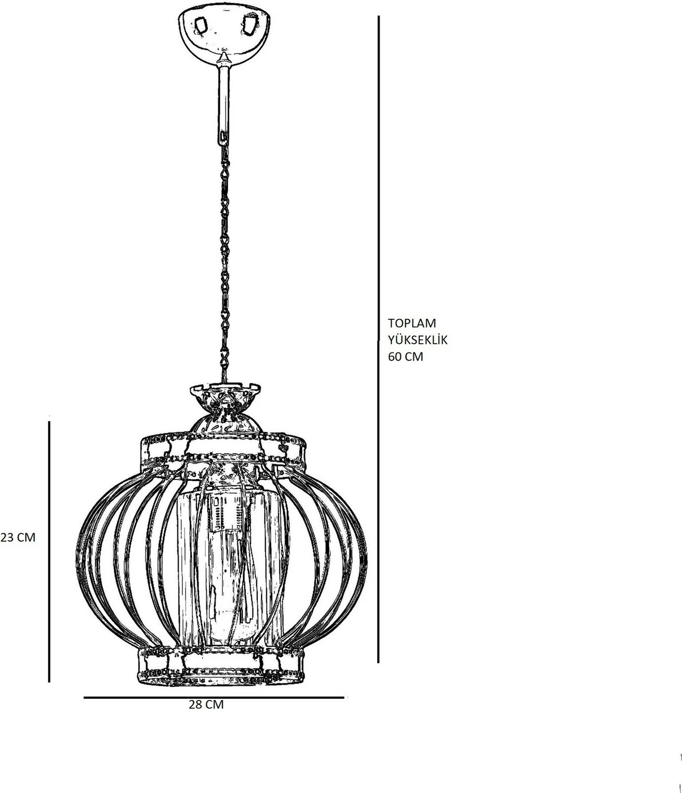 Llambë varëse Opviq Kardelen, shumëngjyrëshe, 28x23x60cm Llambë varëse Opviq Kardelen, shumëngjyrëshe, 28x23x60cm