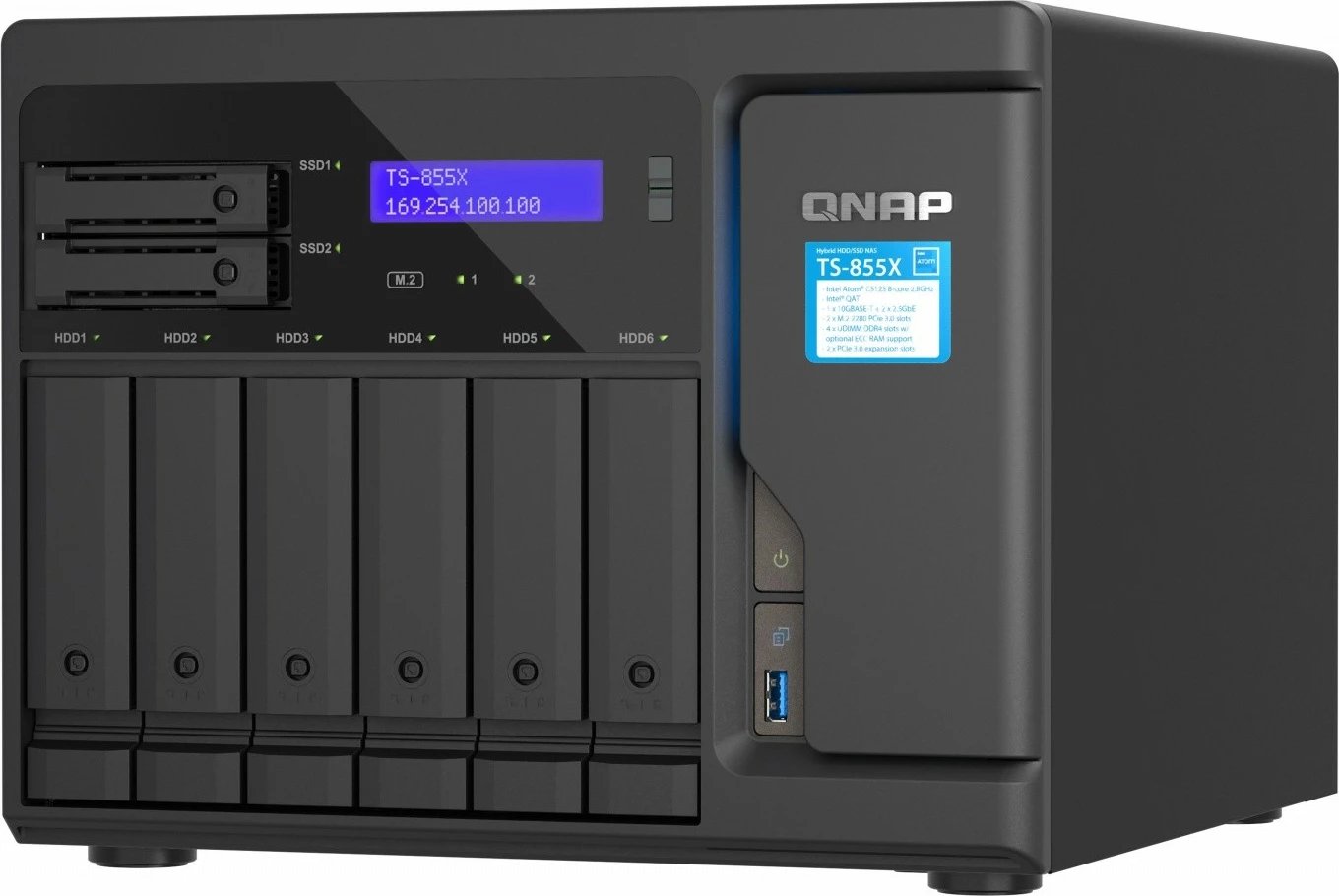 NAS QNAP TS-855X-8G, Intel Atom C5125, 8GB RAM DDR4, 8 slote HDD/SSD, i zi