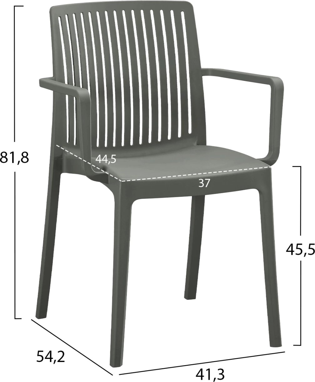Karrige polipropileni IDA FH6127.04, ulli i errët, 41,3x54,2x81,8H cm