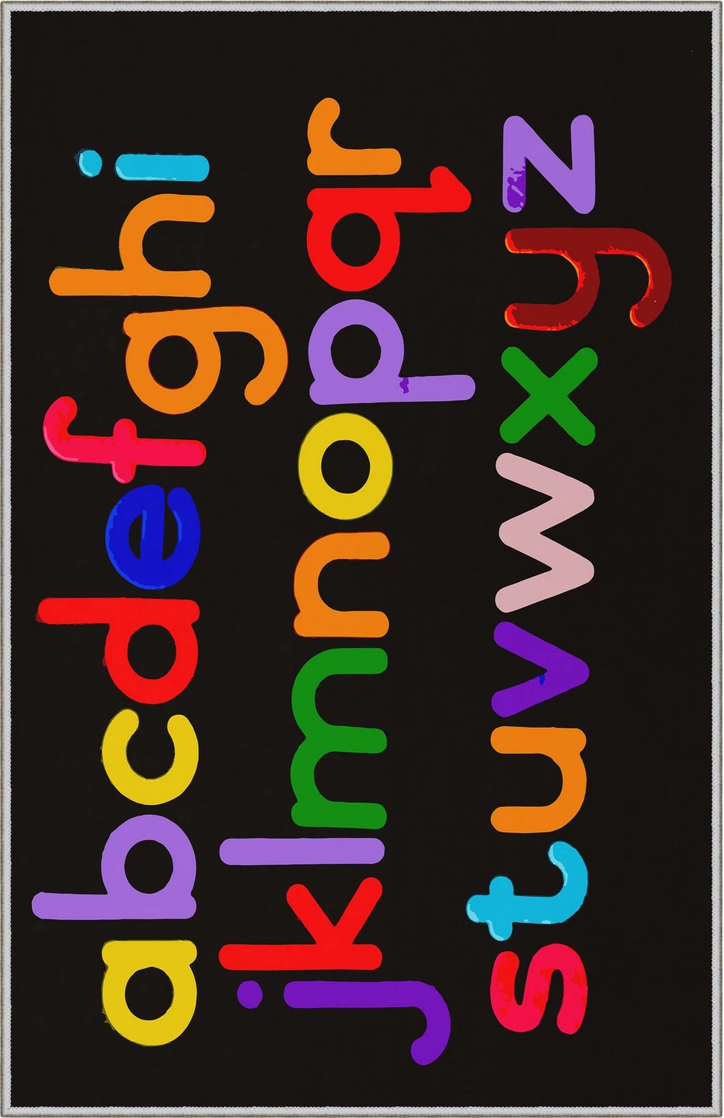 Qilim shumëngjyrësh alfabeti për fëmijë, 180x280cm, WOOKECE144