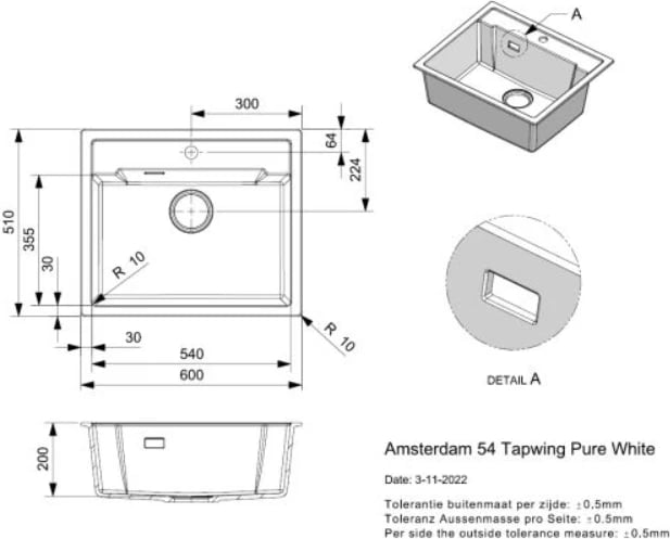 Lavaman graniti, Amsterdam 54, i bardhe