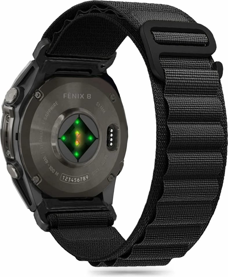 Rrip najloni për smartwatch Tech-Protect Nylon Pro Strap, për Garmin Fenix 5/6/6 Pro/7/8 (47mm), i zi