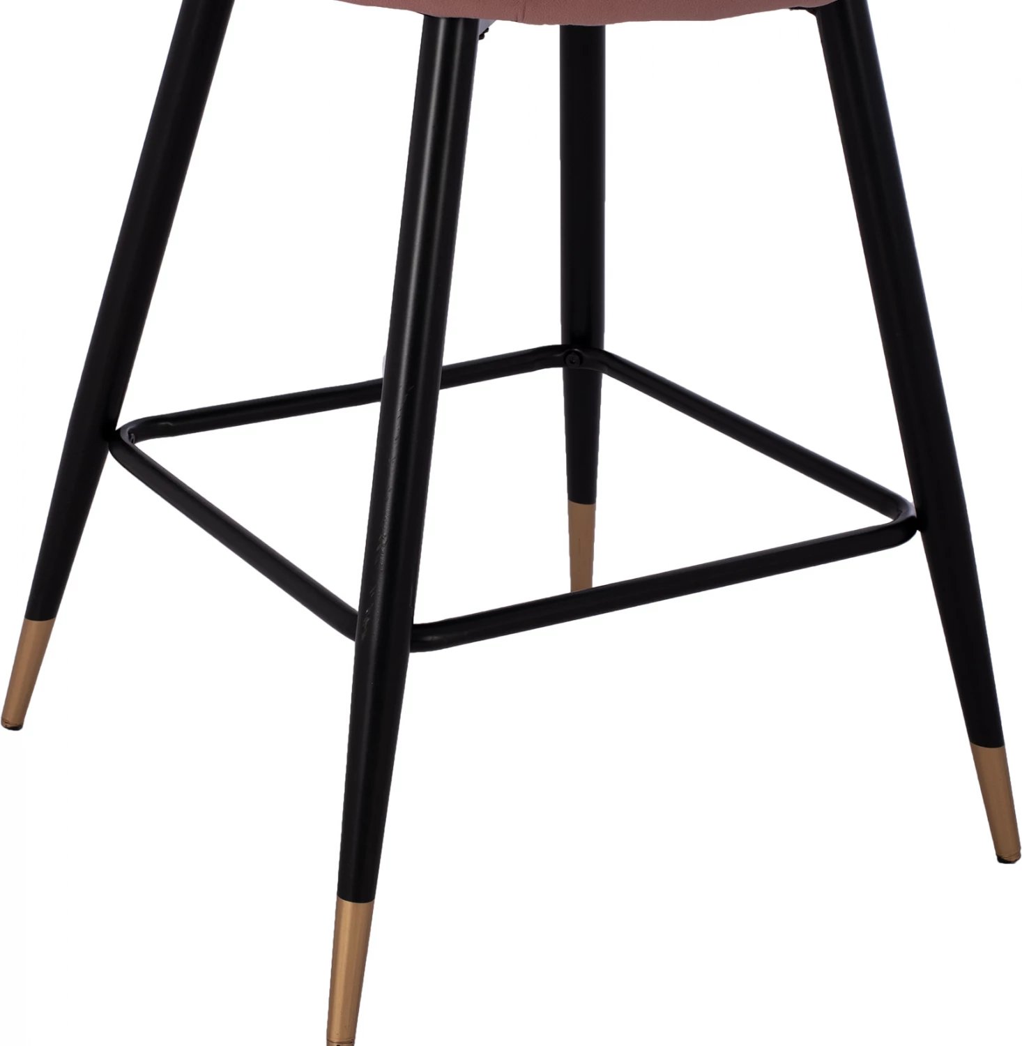 Karrige mesatare për bar, FH8736.02, kadife rozë e pluhurosur, kornizë metalike, 50x50x90 cm, set prej 2 copë