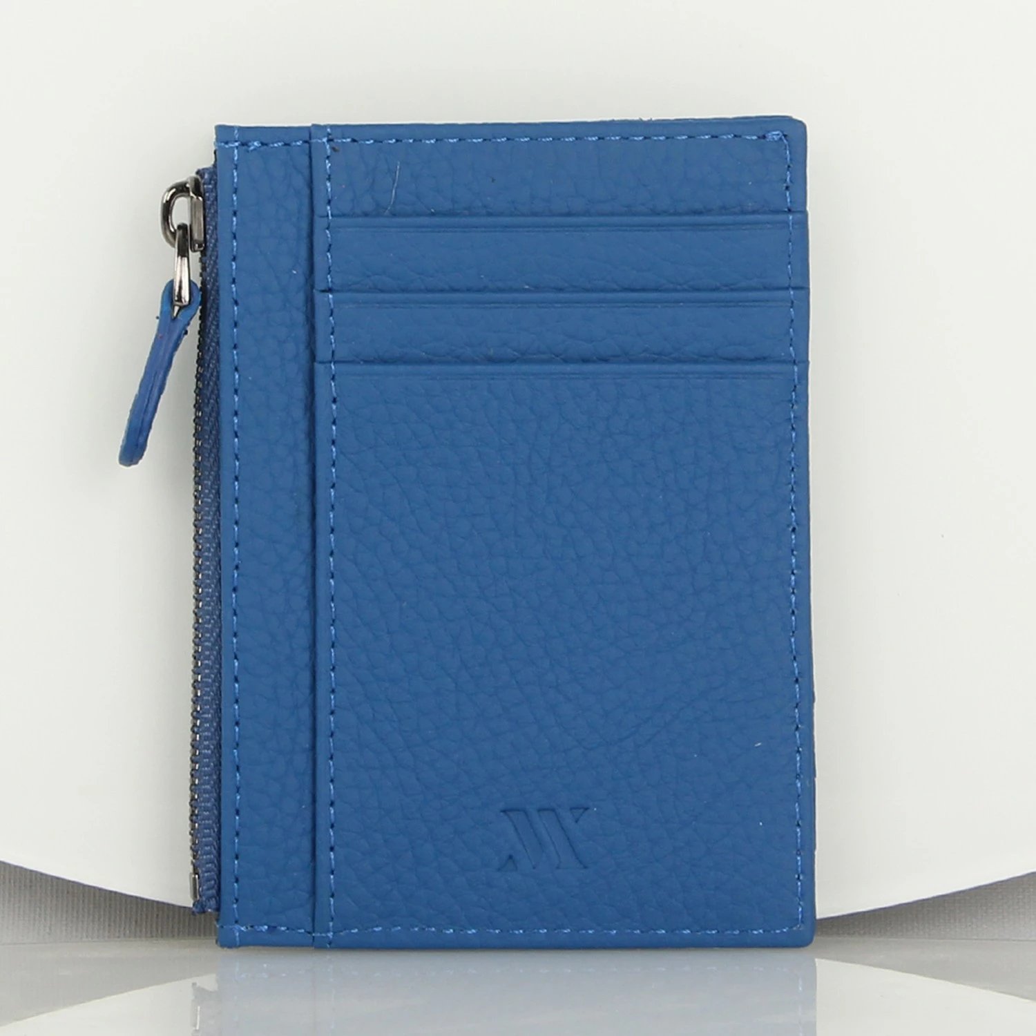 Portofol prej lëkure, ngjyrë sax blue, Zoozie Bags, 8.5x11cm