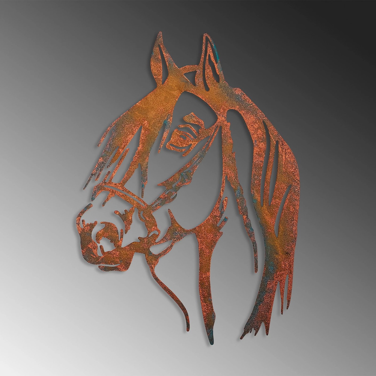 Aksesor dekorativ metalik për mur, Wallity, kuaj, shumëngjyrësh