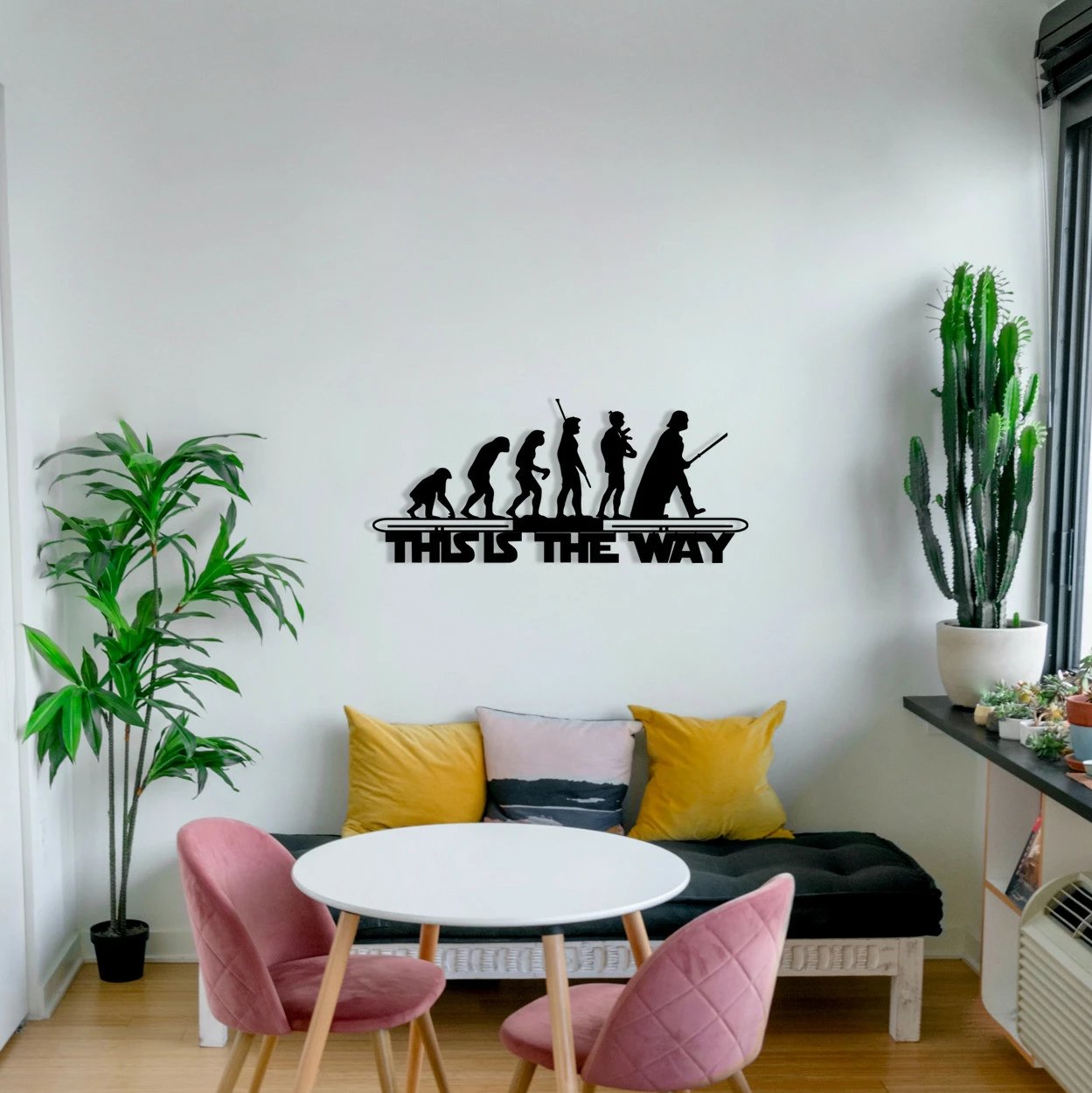 Aksesor dekorativ metalik për mur Wallity, Evrim, ngjyrë e zezë, 69x30cm