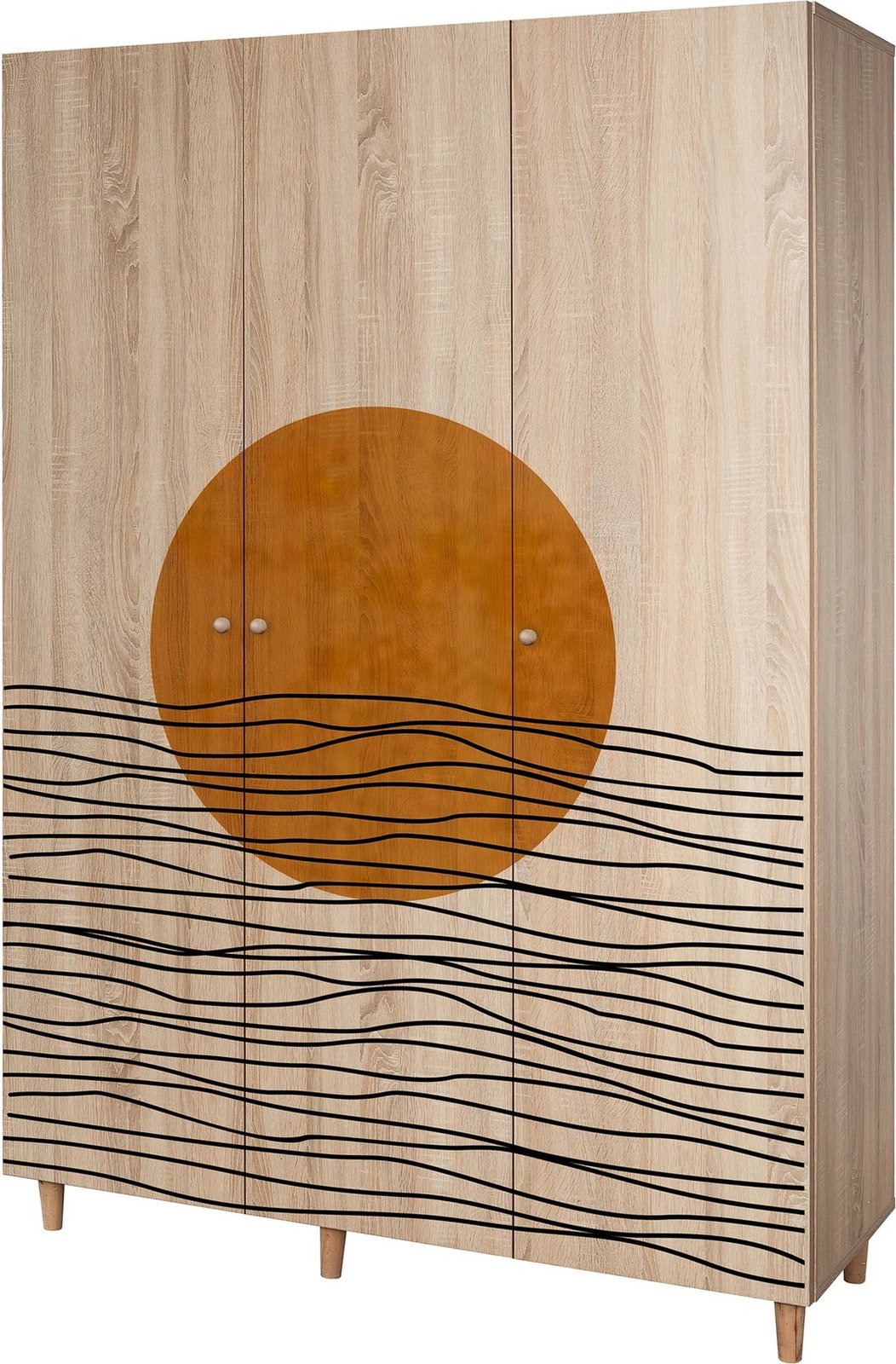 Dollap Lena 3, ngjyrë sonomo, Skye Decor, 135x192x52cm