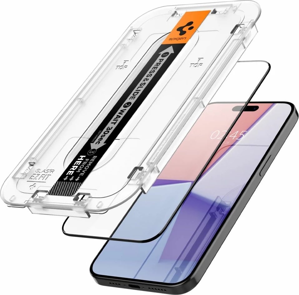 Xham mbrojtës Spigen Glas.tR EZ Fit FC për iPhone 15 Pro Max, i zi