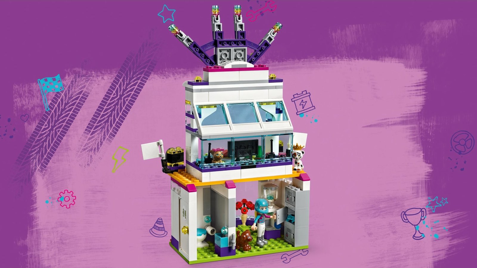 Set ndërtimi LEGO Friends The Big Race Day 41352, 648 pjesë Set ndërtimi LEGO Friends The Big Race Day 41352, 648 pjesë