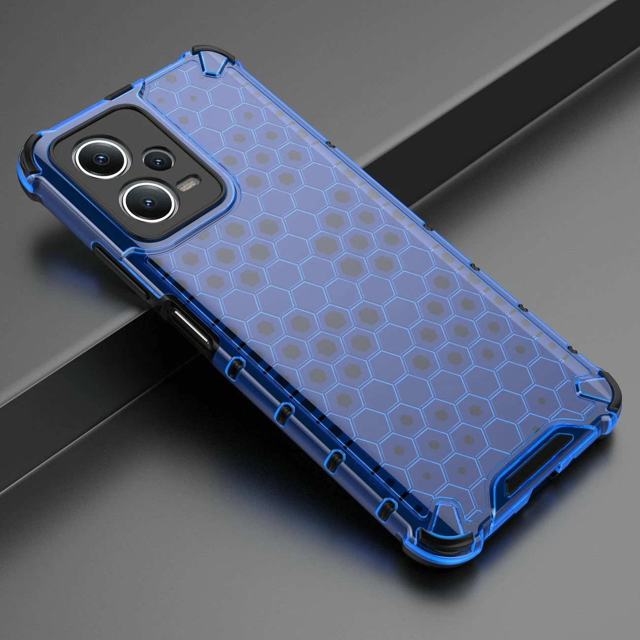 Mbështjellës Hurtel Honeycomb për Xiaomi Redmi Note 12 5G / Poco X5 5G, i kaltër Mbështjellës Hurtel Honeycomb për Xiaomi Redmi Note 12 5G / Poco X5 5G, i kaltër