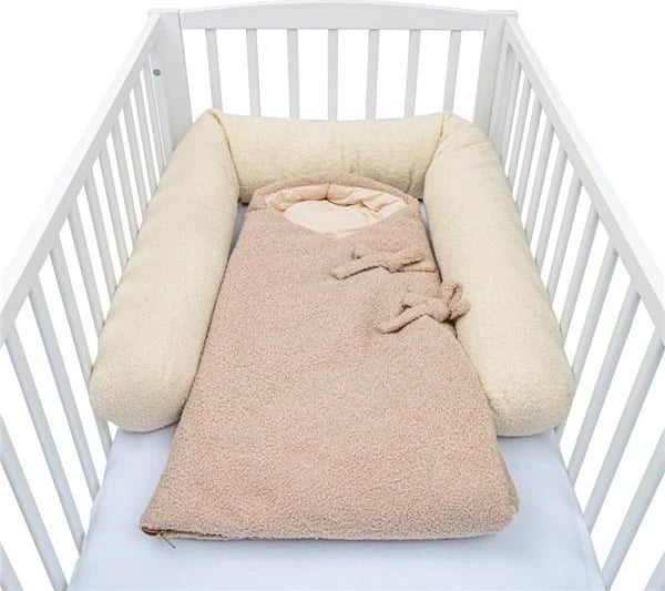 Thes gjumi bebe, New Baby Teddy, 55x40 cm, me lidhëse dhe zinxhir, bezhë