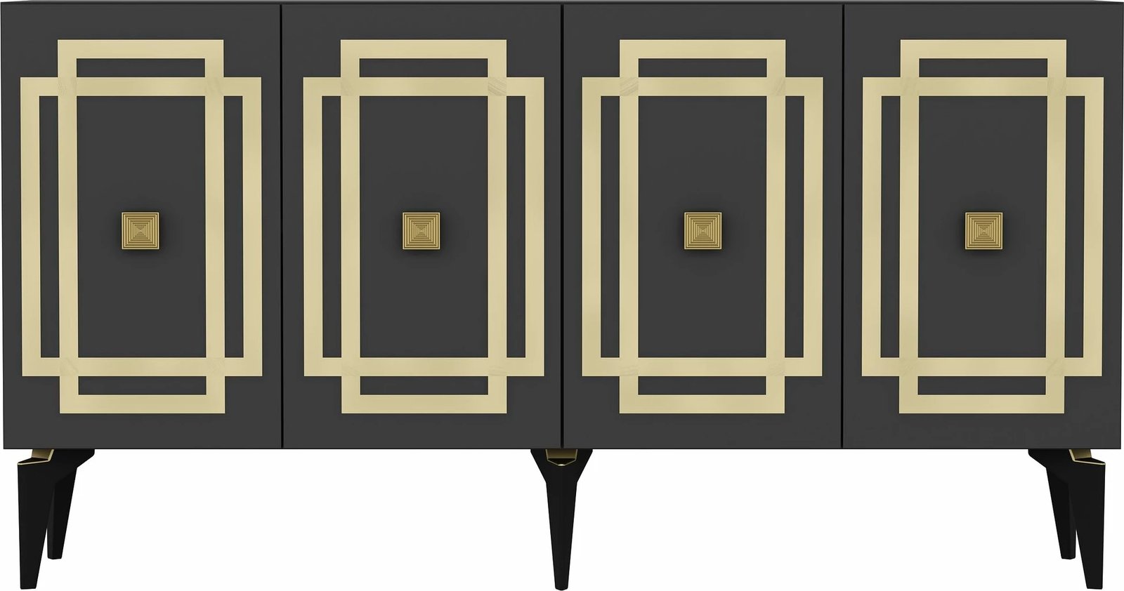 Konsol Skye Decor, ngjyrë antracit, ar