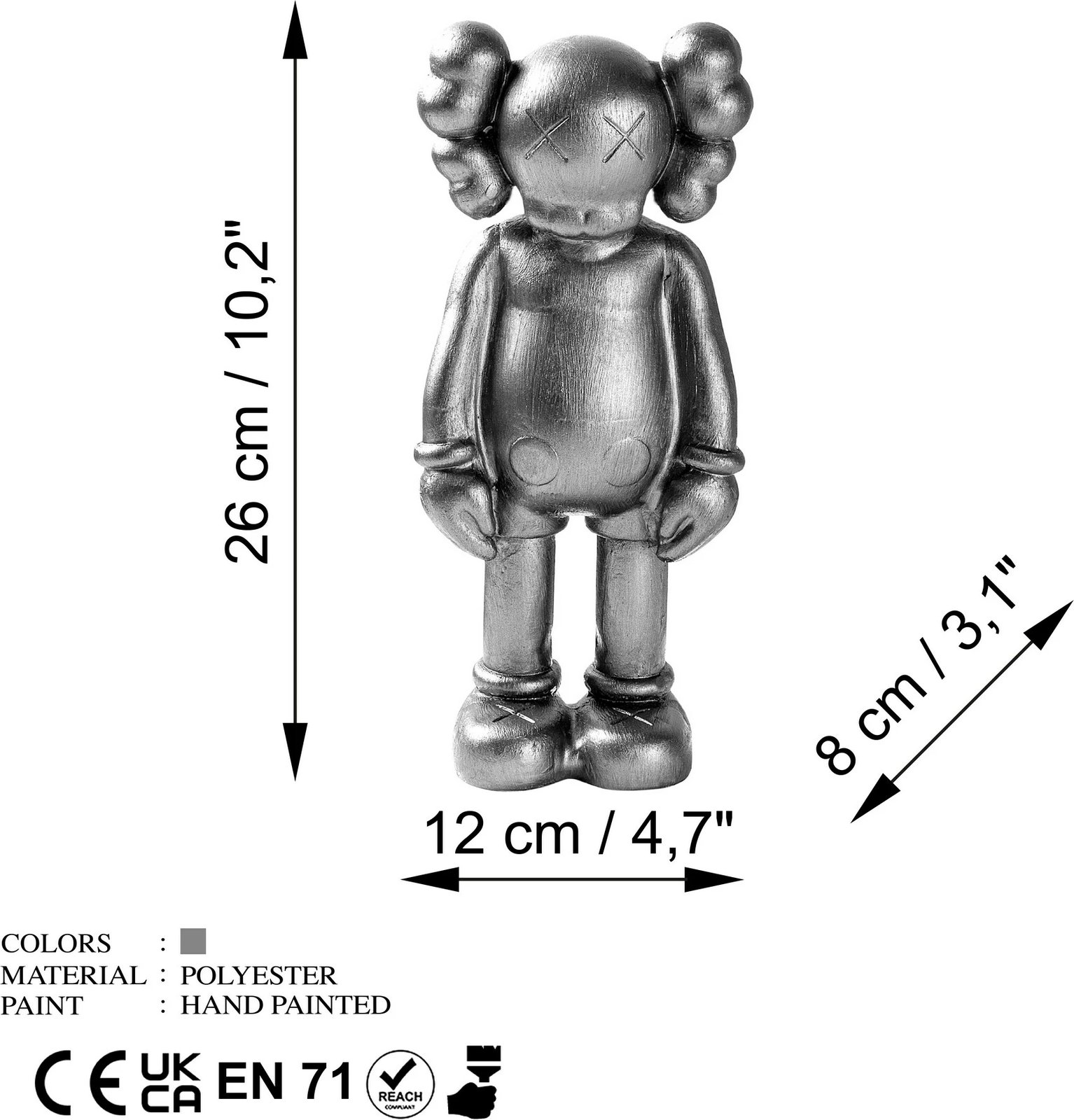 Objekt dekorativ Aberto Design, Yak-051-B, ngjyrë argjendi Objekt dekorativ Aberto Design, Yak-051-B, ngjyrë argjendi