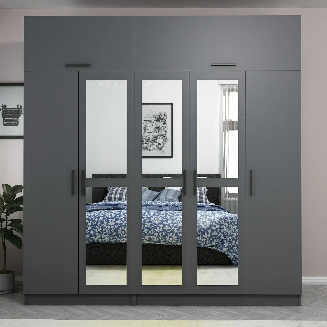 Dollap Skye Decor, ngjyrë antracit, 225x235x52cm