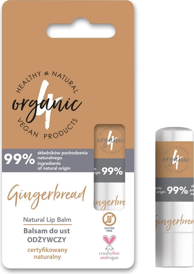 Balsam për buzë për femra 4organic Gingerbread Nourishing, 5g