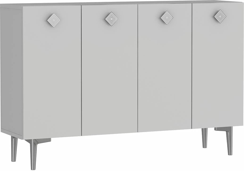 Konsol Skye Decor, e bardhë, argjend