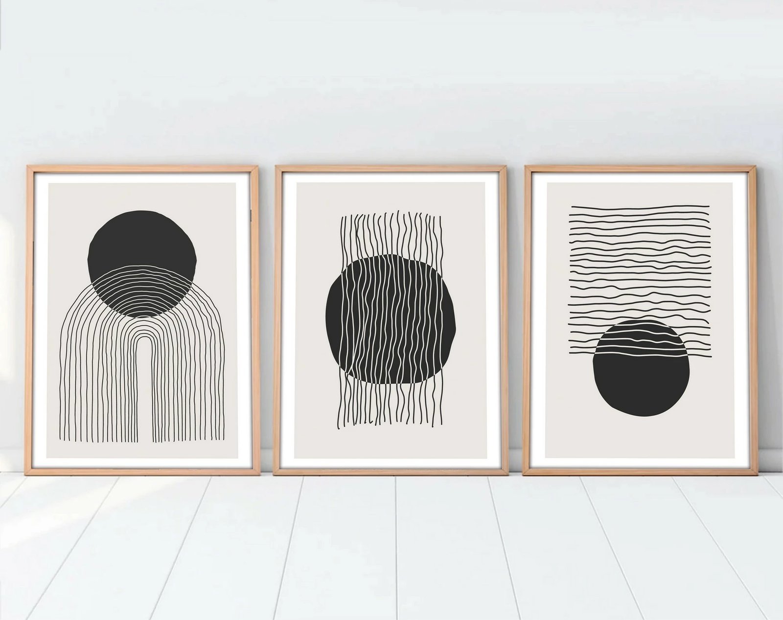 Pikturë dekorative me kornizë MDF (3 copë), Wallity, Huhu213, 50x70cm