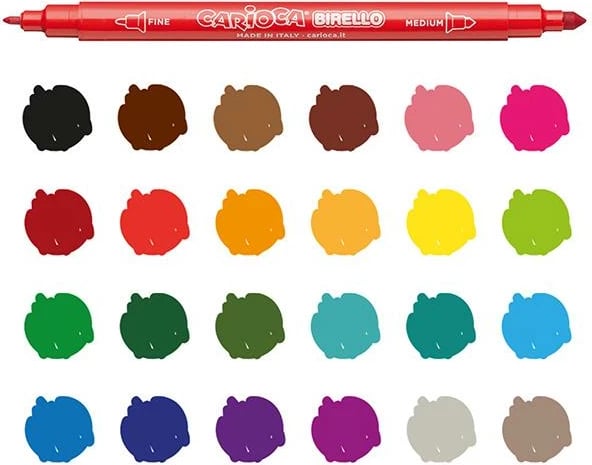 Markerë Carioca Birello me dy maja, 24 Ngjyra