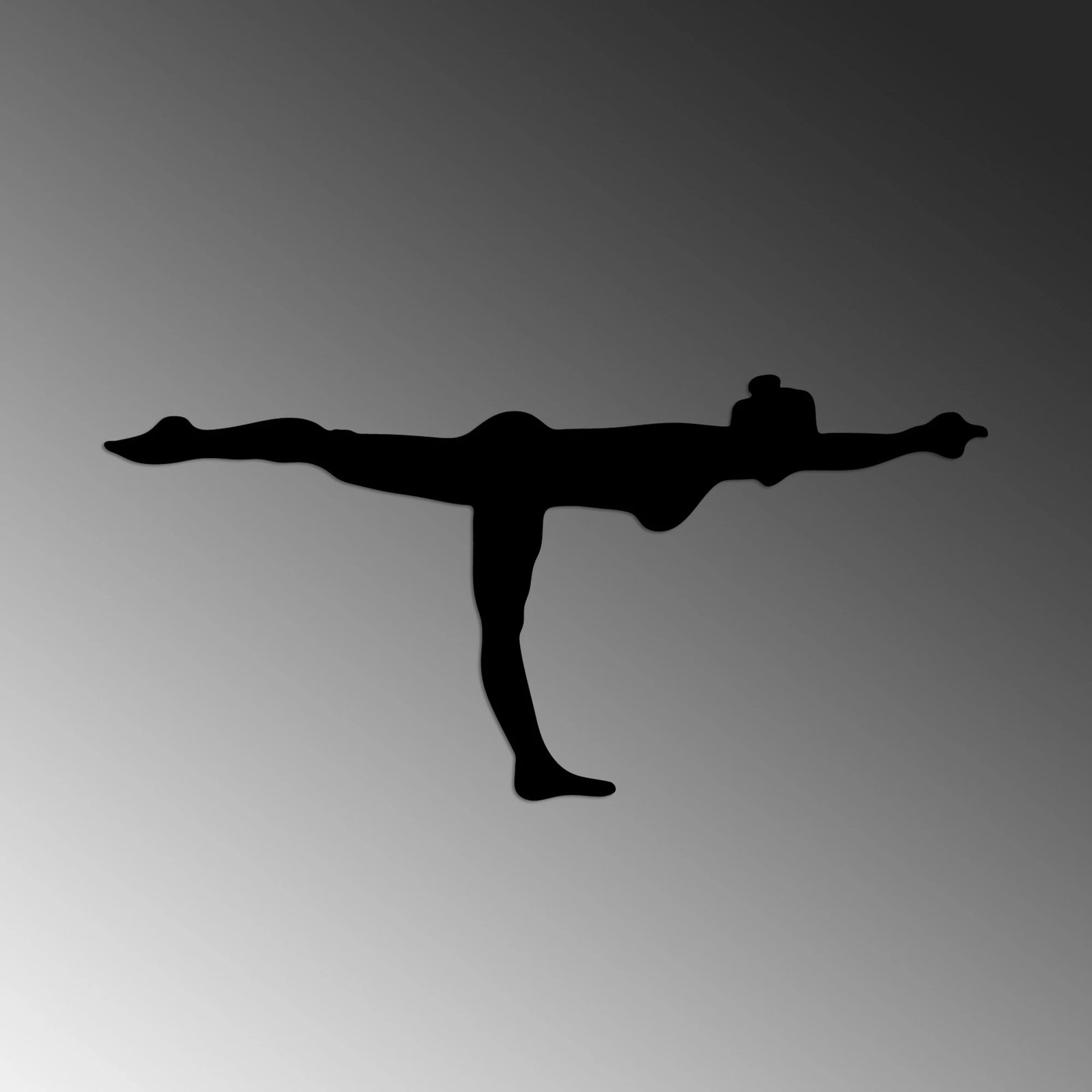 Aksesor dekorativ metalik për mur, Wallity Yoga 24, ngjyrë e zezë, 60x30cm