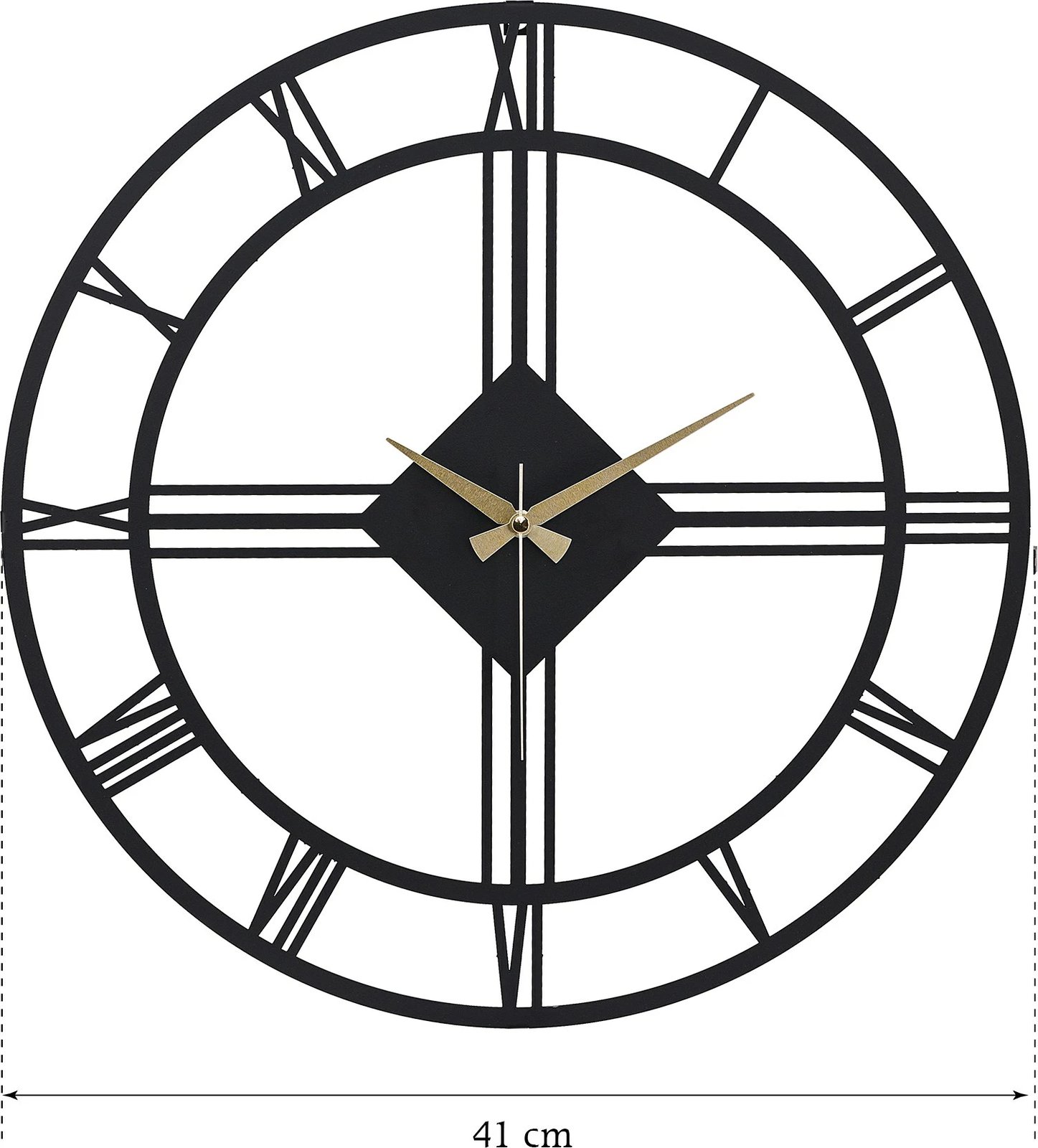 Orë muri dekorative metalike Wallity, Roma Elegante, e zezë, 41cm
