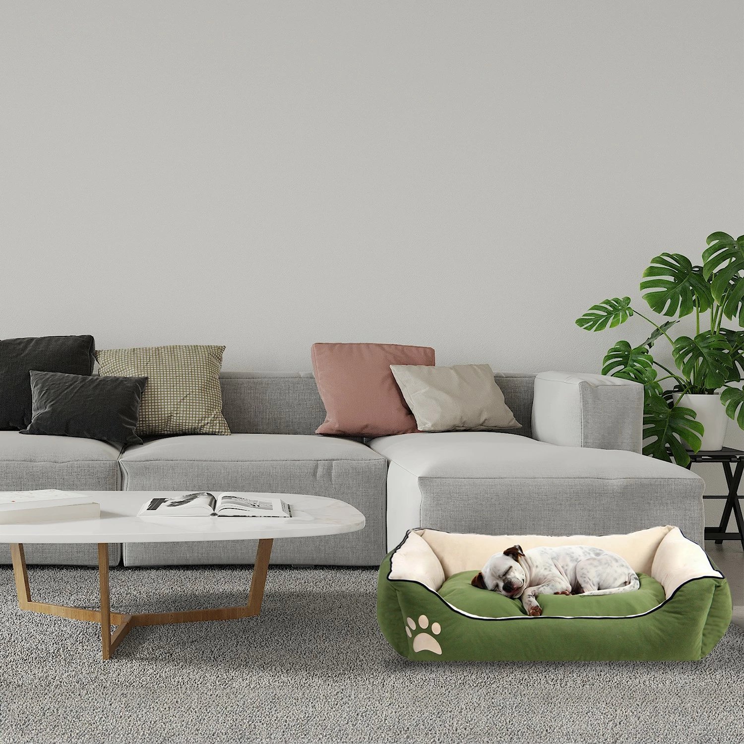 Shtrat për qen e mace Lucy, i gjelbër, madhësia L